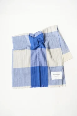 COPENHAGEN STUDIOS Schals-Cph Shawl 7 Cotton Mix Creme/Blau