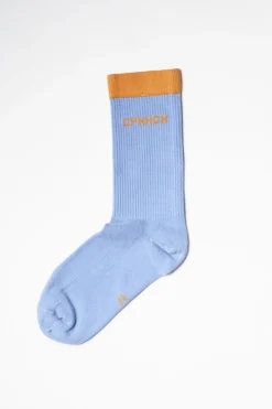 COPENHAGEN STUDIOS Socken-Cph Socks 2 Cotton Blend Hellblau/Orange