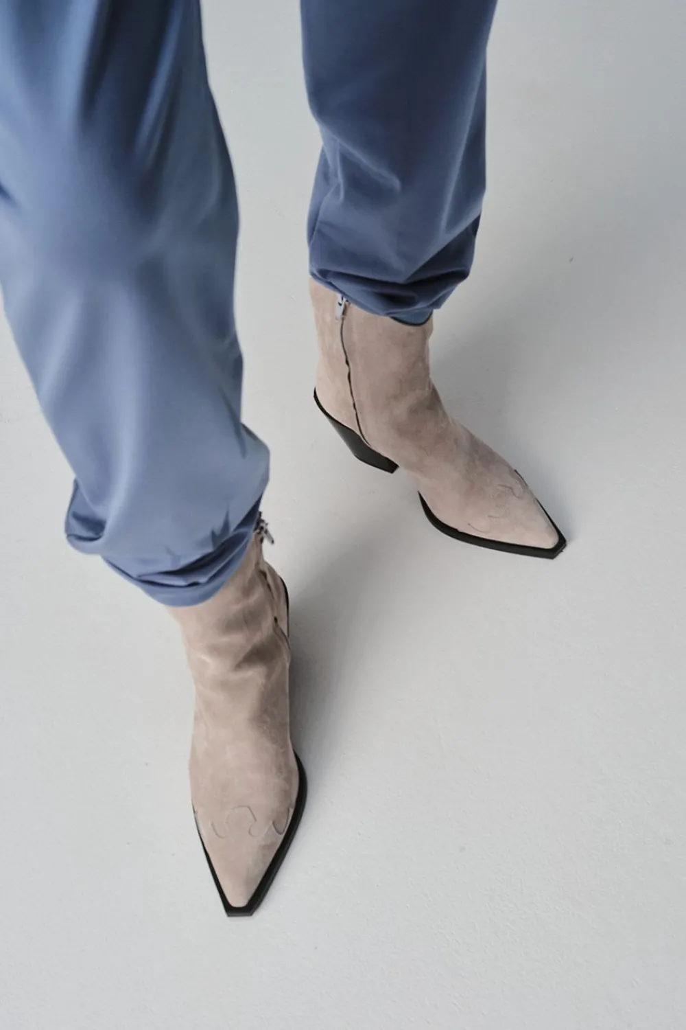 COPENHAGEN STUDIOS Westernstiefel-Cph238 Suede Leichter Stein