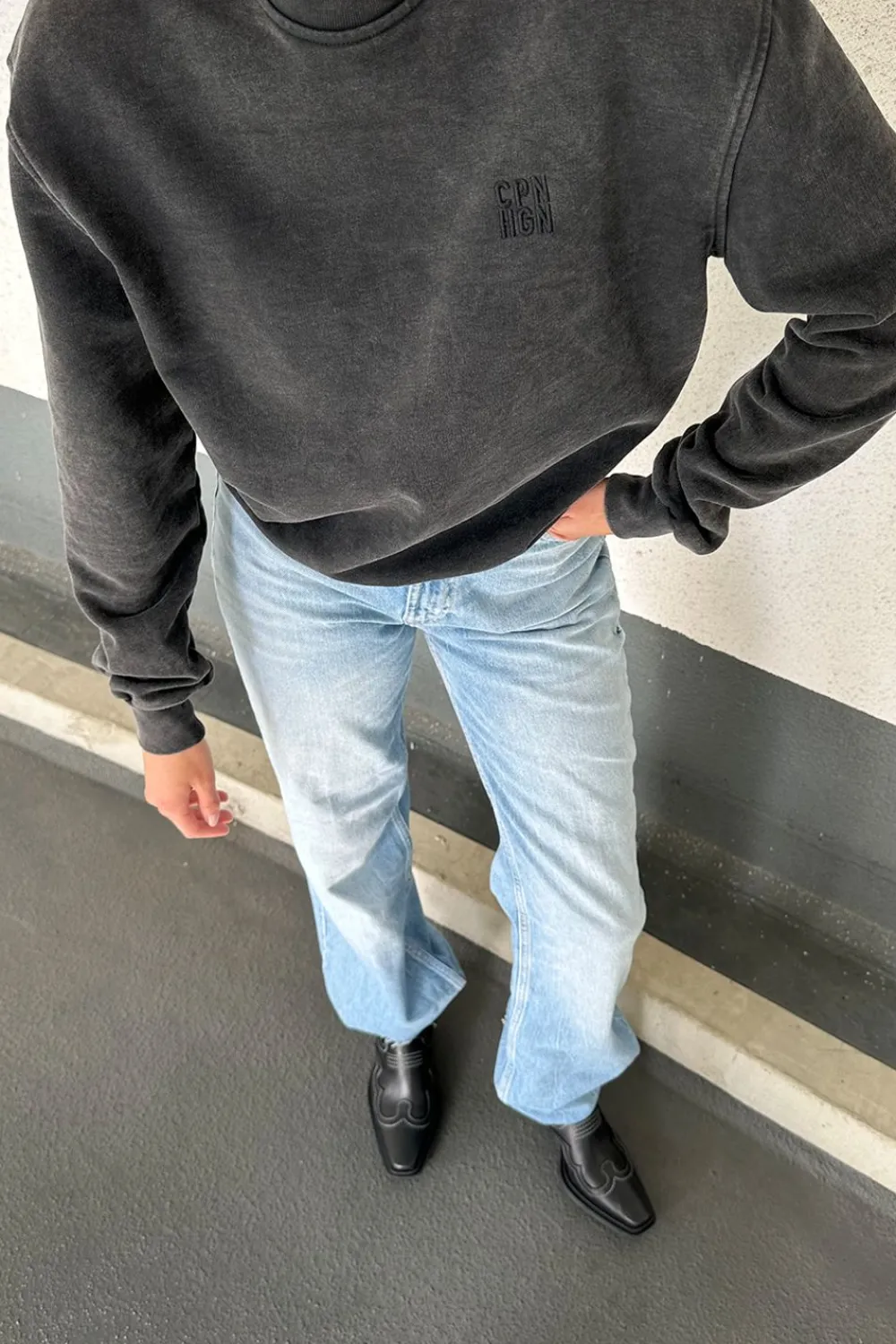 COPENHAGEN STUDIOS Zur Seite Fahren-Cph Sweat 12 Cotton Schwarz Gewaschen